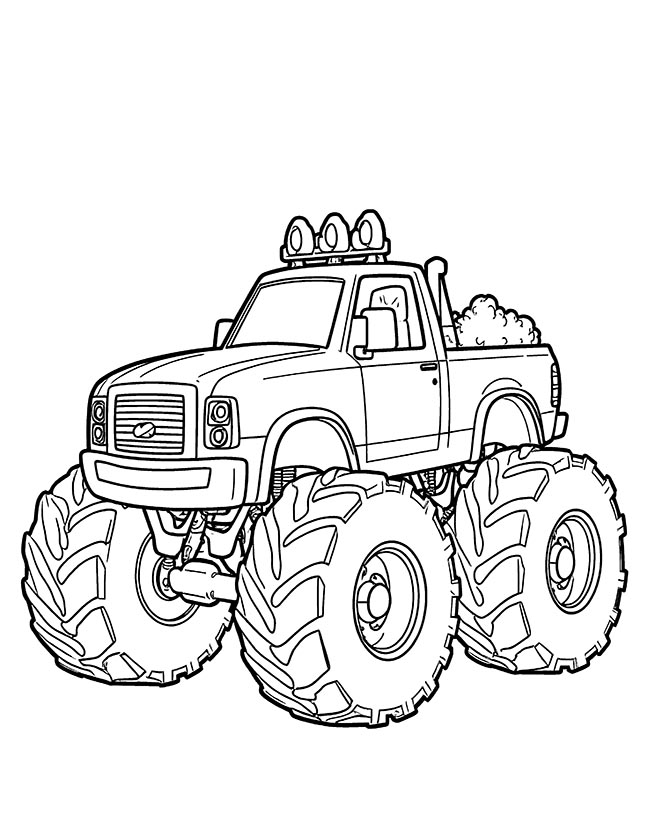 Monster truck party coloring page Monster truck party coloring page